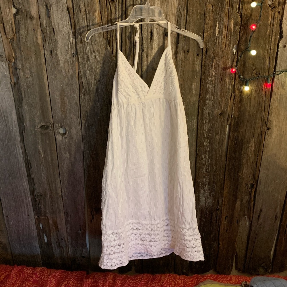 White Halter Dress